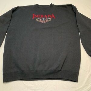 Vintage NCAA Indiana Hoosiers Cadre Black Pullover Crewneck Sweatshirt Mens XXL